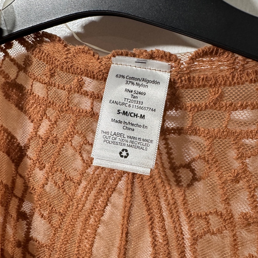 Lace duster kimono in earth tone brown - Picture 3 of 3